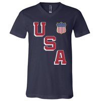 USA Soccer American Team Jersey V-Neck T-Shirt