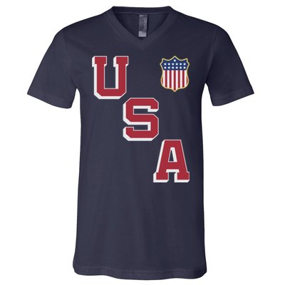 USA Soccer American Team Jersey V-Neck T-Shirt