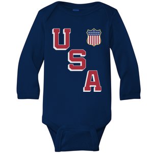 USA Soccer American Team Jersey Baby Long Sleeve Bodysuit