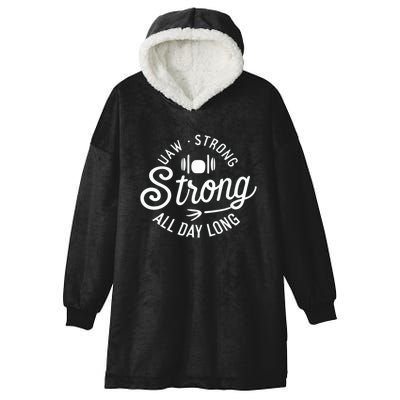 Uaw Strong All Day Long Hooded Wearable Blanket