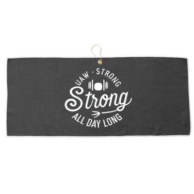 Uaw Strong All Day Long Large Microfiber Waffle Golf Towel