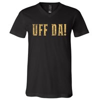 UFFDA Scandinavian American Exclamation Norwegian V-Neck T-Shirt