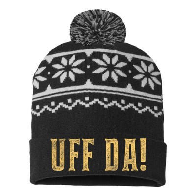 UFFDA Scandinavian American Exclamation Norwegian USA-Made Snowflake Beanie