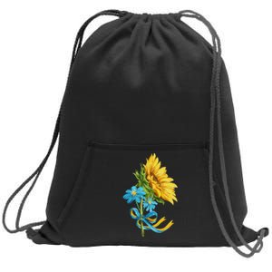 Ukraine Sunflowers And Wildflowers In Ukrainian Flag Colors Sweatshirt Cinch Pack Bag