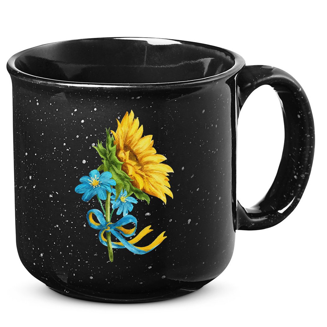 Ukraine Sunflowers And Wildflowers In Ukrainian Flag Colors 15oz Campfire Ceramic Mug