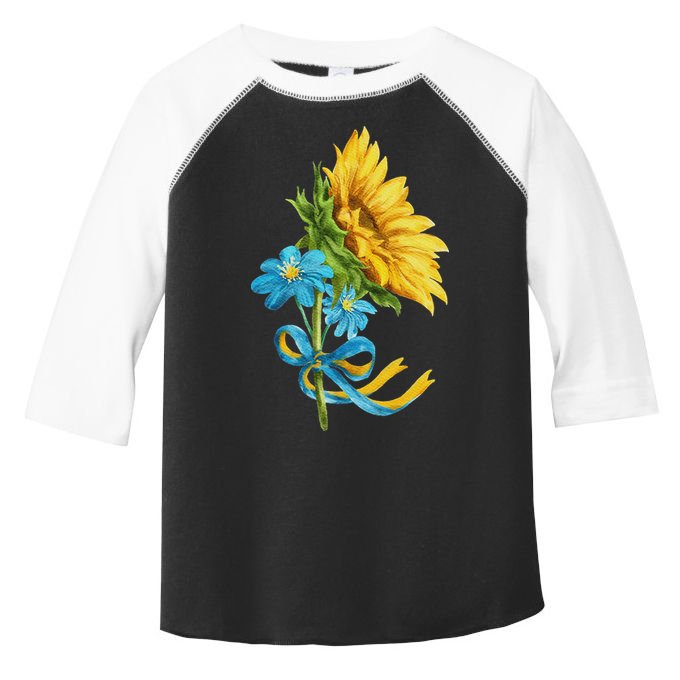 Ukraine Sunflowers And Wildflowers In Ukrainian Flag Colors Toddler Fine Jersey T-Shirt