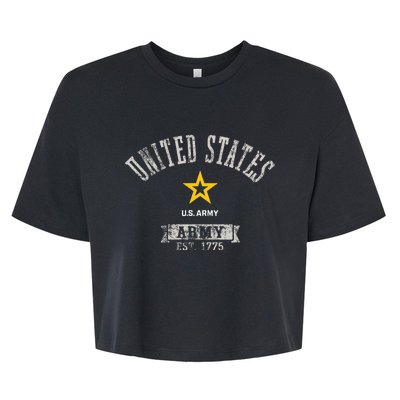 United States Army Military Vintage Bella+Canvas Jersey Crop Tee