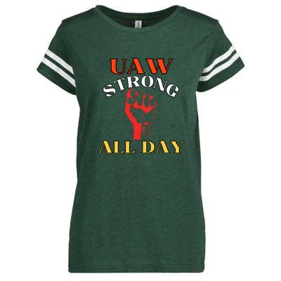 Uaw Strong All Day Long Enza Ladies Jersey Football T-Shirt