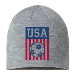 Usa Soccer American Soccer Fan Sustainable Beanie