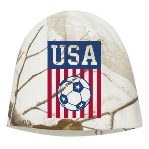 Usa Soccer American Soccer Fan Kati - Camo Knit Beanie