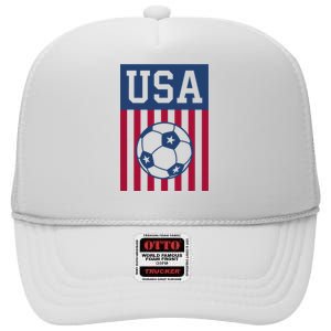 Usa Soccer American Soccer Fan High Crown Mesh Back Trucker Hat