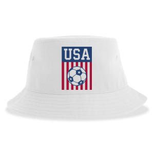 Usa Soccer American Soccer Fan Sustainable Bucket Hat