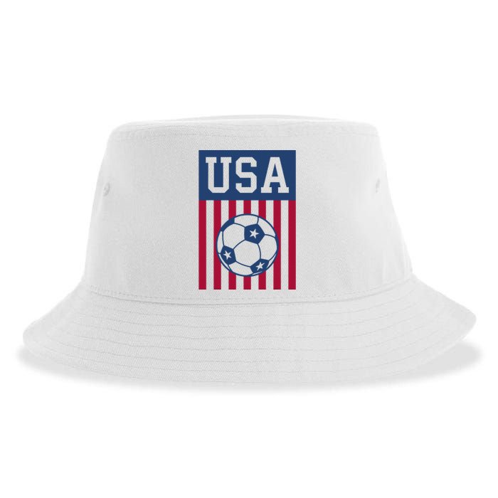 Usa Soccer American Soccer Fan Sustainable Bucket Hat