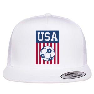 Usa Soccer American Soccer Fan Flat Bill Trucker Hat