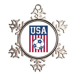 Usa Soccer American Soccer Fan Metallic Star Ornament