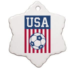 Usa Soccer American Soccer Fan Ceramic Star Ornament