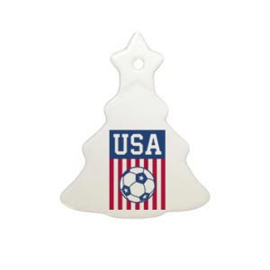 Usa Soccer American Soccer Fan Ceramic Tree Ornament