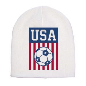 Usa Soccer American Soccer Fan Short Acrylic Beanie