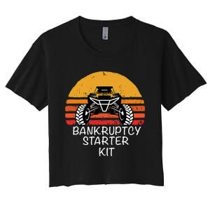 Utv Sxs Atv Funny Side By Side Bk Starter Kit Women's Crop Top Tee