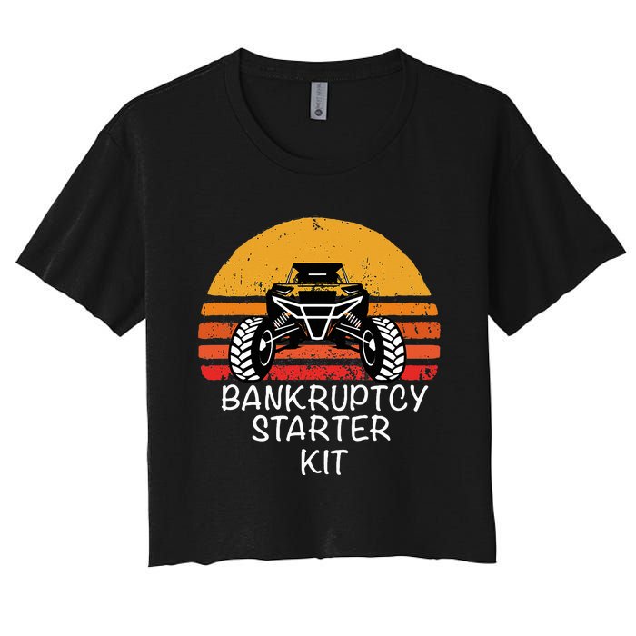 Utv Sxs Atv Funny Side By Side Bk Starter Kit Women's Crop Top Tee