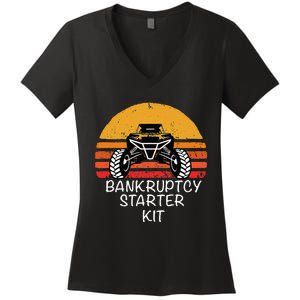 Utv Sxs Atv Funny Side By Side Bk Starter Kit Women's V-Neck T-Shirt