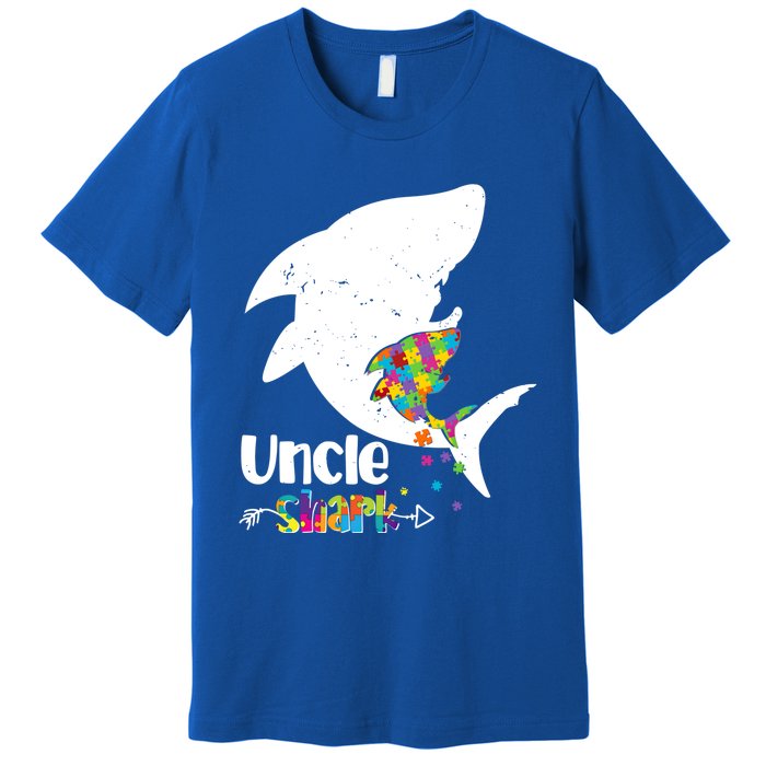 Uncle Shark Autism Awareness Cute Gift For Mom Mother Gift Premium T-Shirt