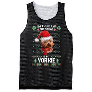 Ugly Sweater All I Want For Christmas Is My Yorkie Xmas Long Sleeve Mesh Reversible Basketball Jersey Tank