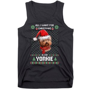 Ugly Sweater All I Want For Christmas Is My Yorkie Xmas Long Sleeve Tank Top