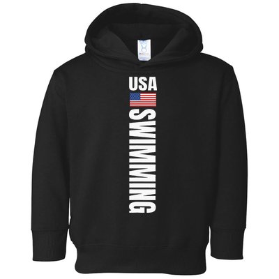 Usa Swimming American Flag Swim Sport Team Toddler Hoodie