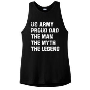 U S Army Proud Dad The The Myth The Legend Gift Ladies PosiCharge Tri-Blend Wicking Tank