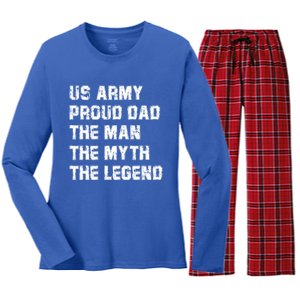 U S Army Proud Dad The The Myth The Legend Gift Women's Long Sleeve Flannel Pajama Set 