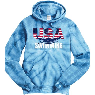 Usa Swimming Athlete Summer Us Swim Aquatic Sport Letters Tie Dye Hoodie