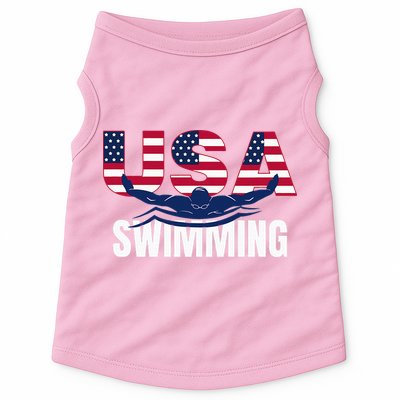 Usa Swimming Athlete Summer Us Swim Aquatic Sport Letters Doggie Tank