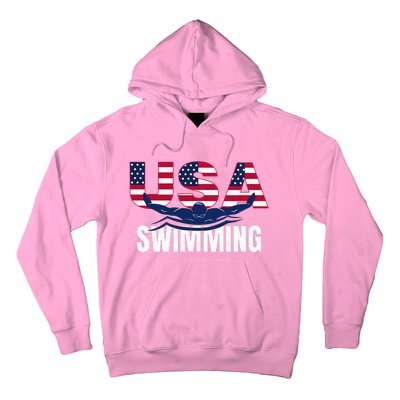 Usa Swimming Athlete Summer Us Swim Aquatic Sport Letters Hoodie