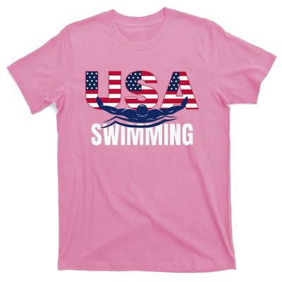 Usa Swimming Athlete Summer Us Swim Aquatic Sport Letters T-Shirt