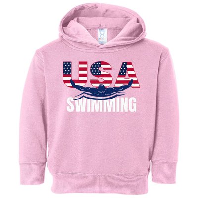 Usa Swimming Athlete Summer Us Swim Aquatic Sport Letters Toddler Hoodie