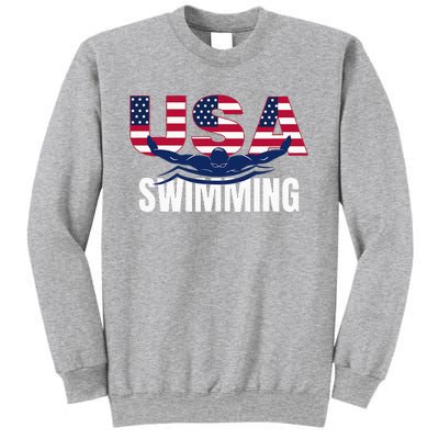 Usa Swimming Athlete Summer Us Swim Aquatic Sport Letters Sweatshirt