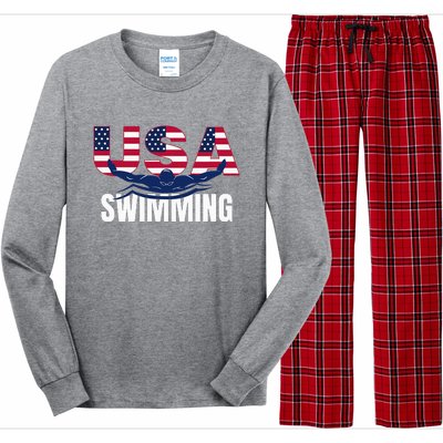 Usa Swimming Athlete Summer Us Swim Aquatic Sport Letters Long Sleeve Pajama Set