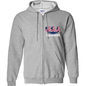 Usa Swimming Athlete Summer Us Swim Aquatic Sport Letters Full Zip Hoodie