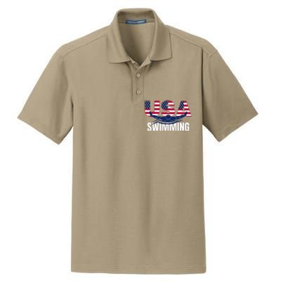 Usa Swimming Athlete Summer Us Swim Aquatic Sport Letters Dry Zone Grid Polo