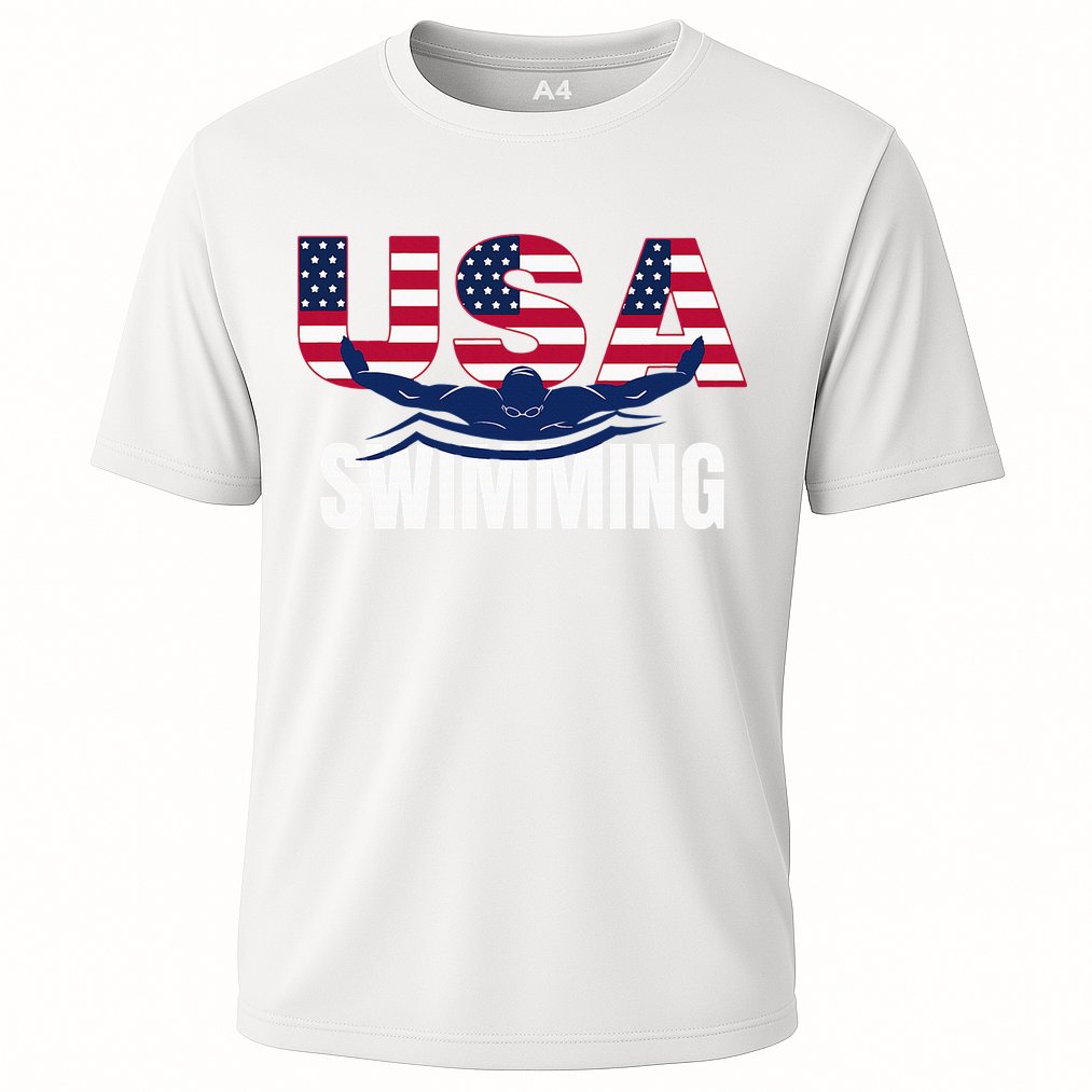 Usa Swimming Athlete Summer Us Swim Aquatic Sport Letters Performance Shirt