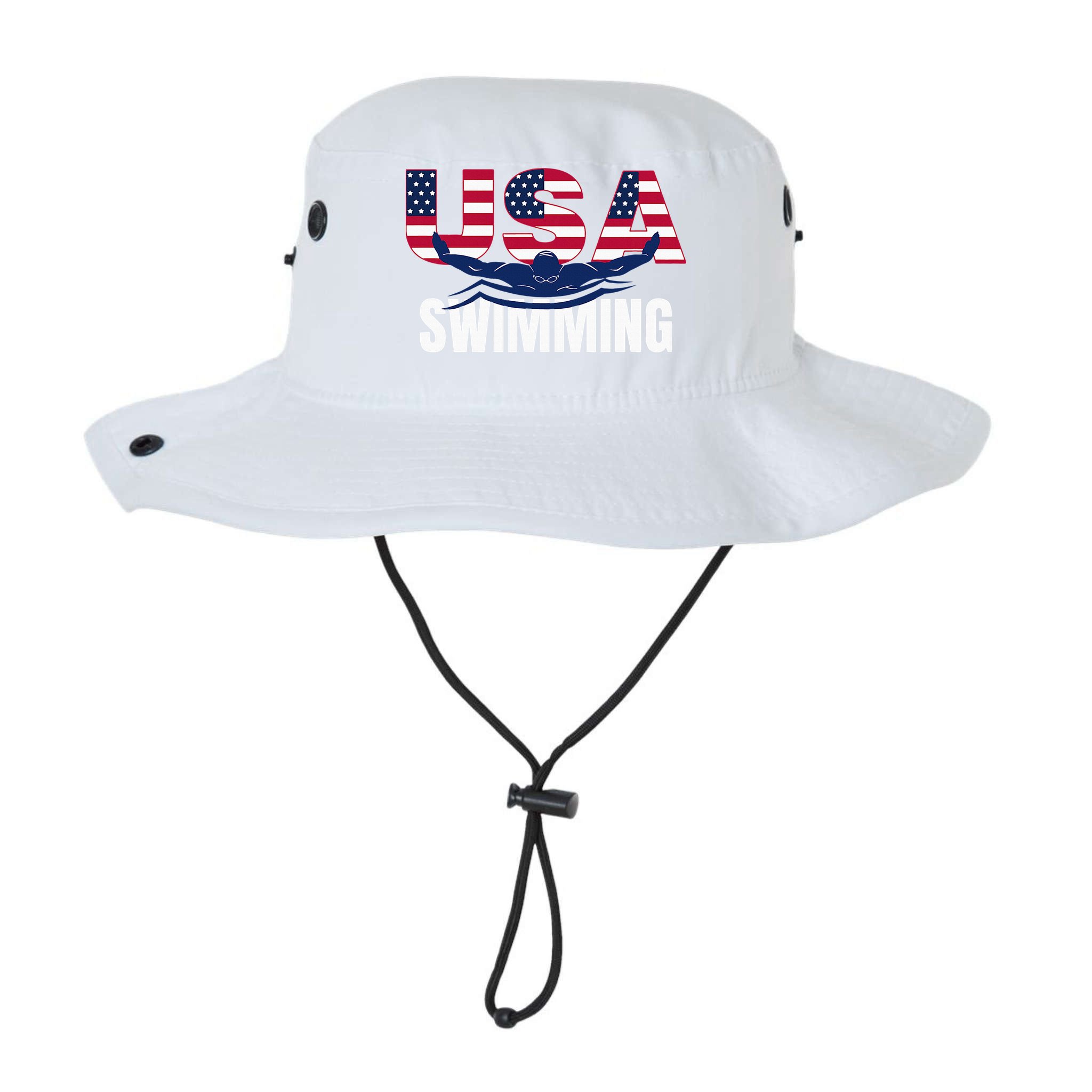 Usa Swimming Athlete Summer Us Swim Aquatic Sport Letters Bucket Hat