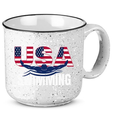 Usa Swimming Athlete Summer Us Swim Aquatic Sport Letters 15oz Campfire Ceramic Mug