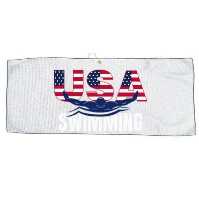 Usa Swimming Athlete Summer Us Swim Aquatic Sport Letters Large Microfiber Waffle Golf Towel