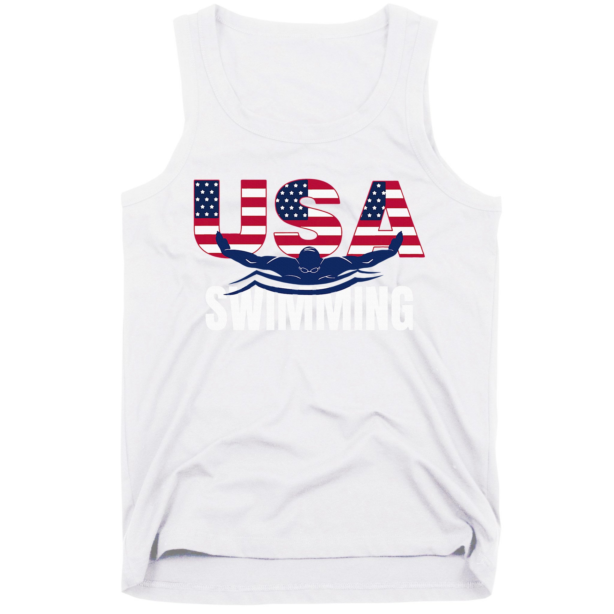Usa Swimming Athlete Summer Us Swim Aquatic Sport Letters Tank Top