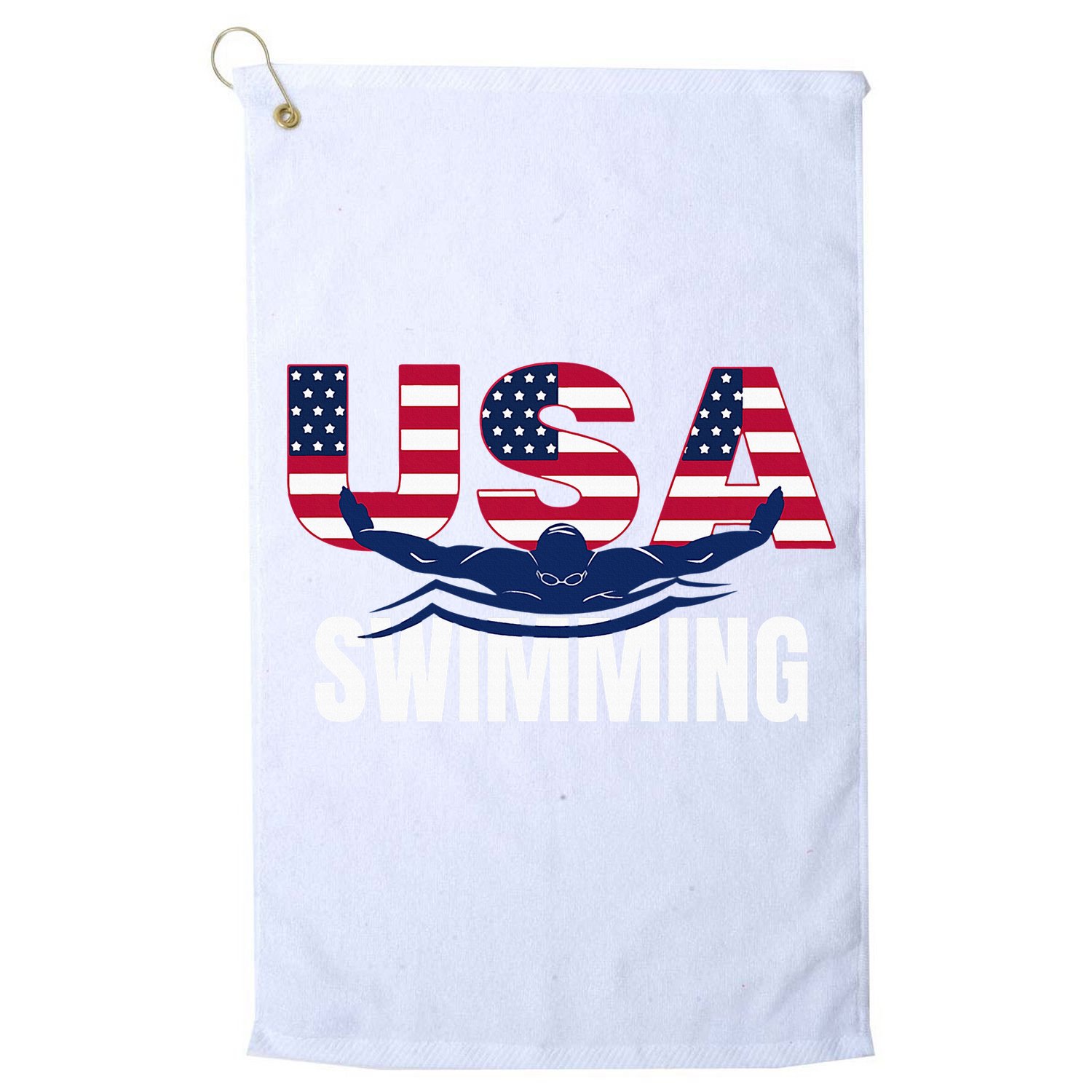 Usa Swimming Athlete Summer Us Swim Aquatic Sport Letters Golf Towel