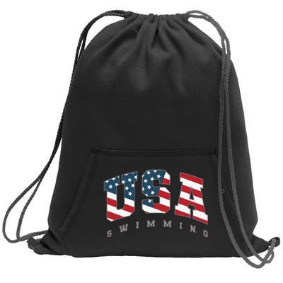 Usa Swimming American Flag Team Sport Athlete Support Sweatshirt Cinch Pack Bag