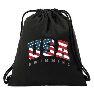 Usa Swimming American Flag Team Sport Athlete Support Drawstring Bag