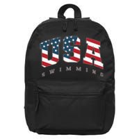 Usa Swimming American Flag Team Sport Athlete Support 16 in Basic Backpack