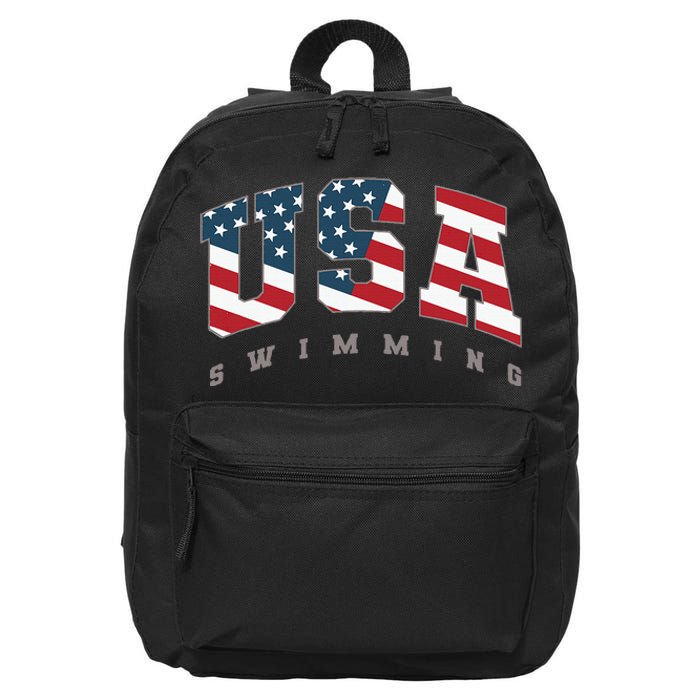 Usa Swimming American Flag Team Sport Athlete Support 16 in Basic Backpack